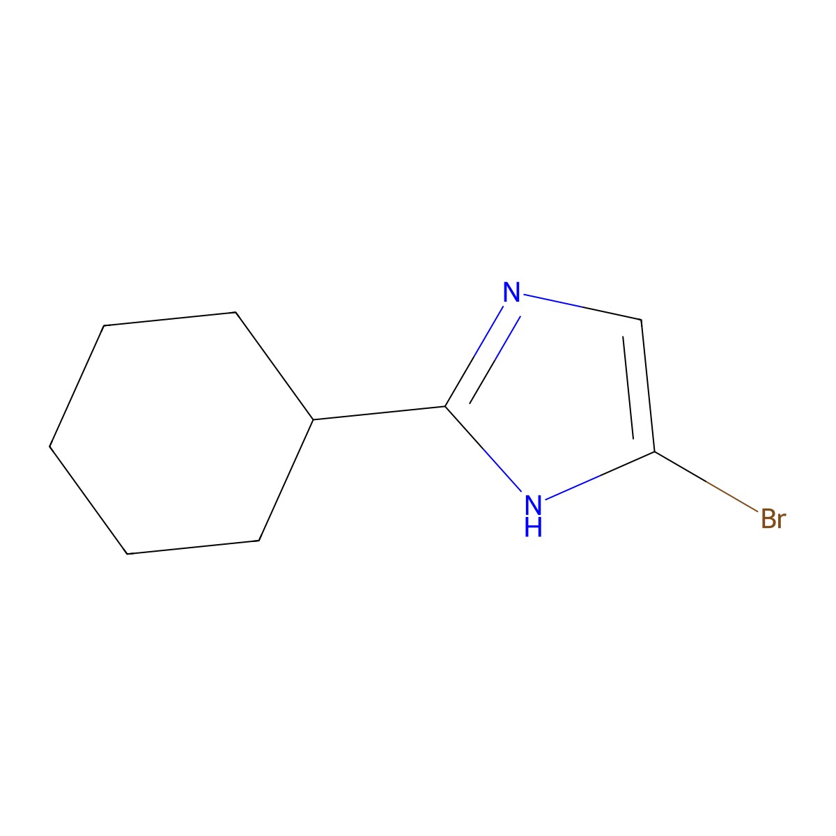 4-Bromo-2-cyclohexyl-1H-imidazole molecular structure, CAS 1622842-93-6