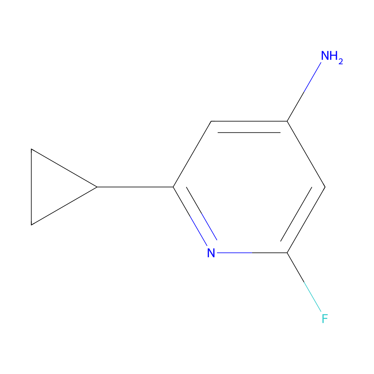 4-Amino-2-fluoro-6-cyclopropylpyridine molecular structure, CAS 1622842-96-9