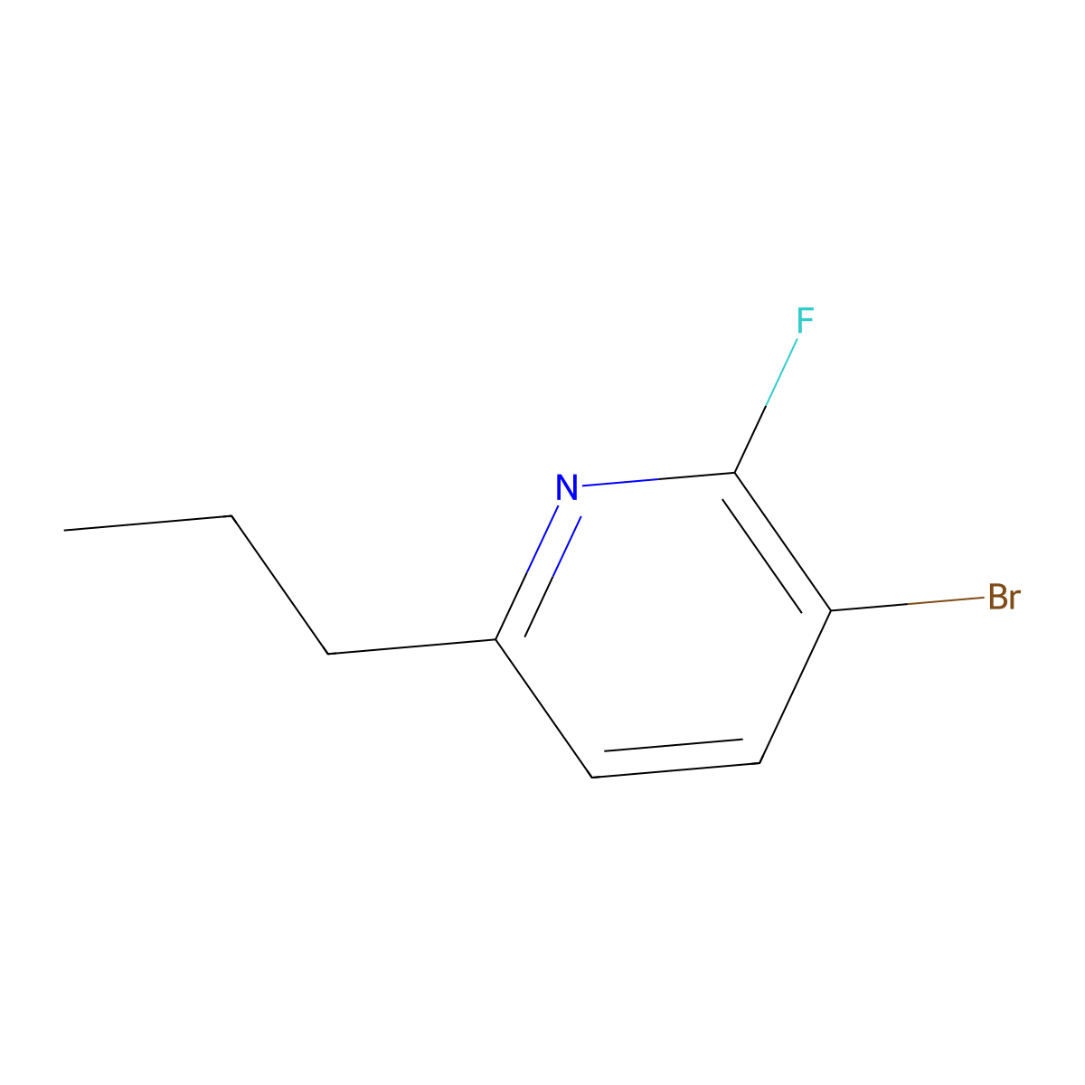 3-Bromo-2-fluoro-6-(n-propyl)pyridine molecular structure, CAS 1622842-98-1