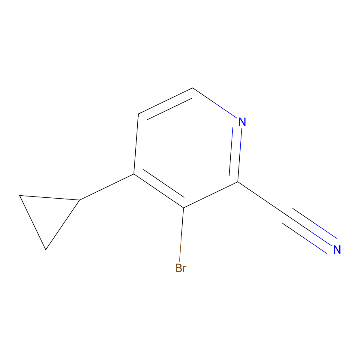 3-Bromo-4-cyclopropyl-2-pyridinecarbonitrile molecular structure, CAS 1622843-00-8