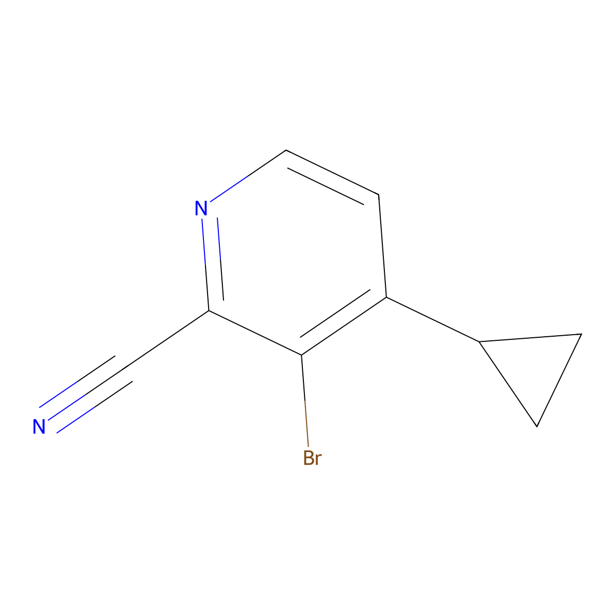 3-Bromo-4-cyclopropyl-2-pyridinecarbonitrile molecular structure, CAS 1622843-00-8