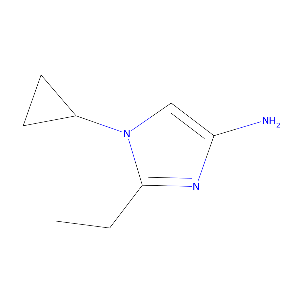 1-Cyclopropyl-2-ethylimidazol-4-amine molecular structure, CAS 1622843-06-4