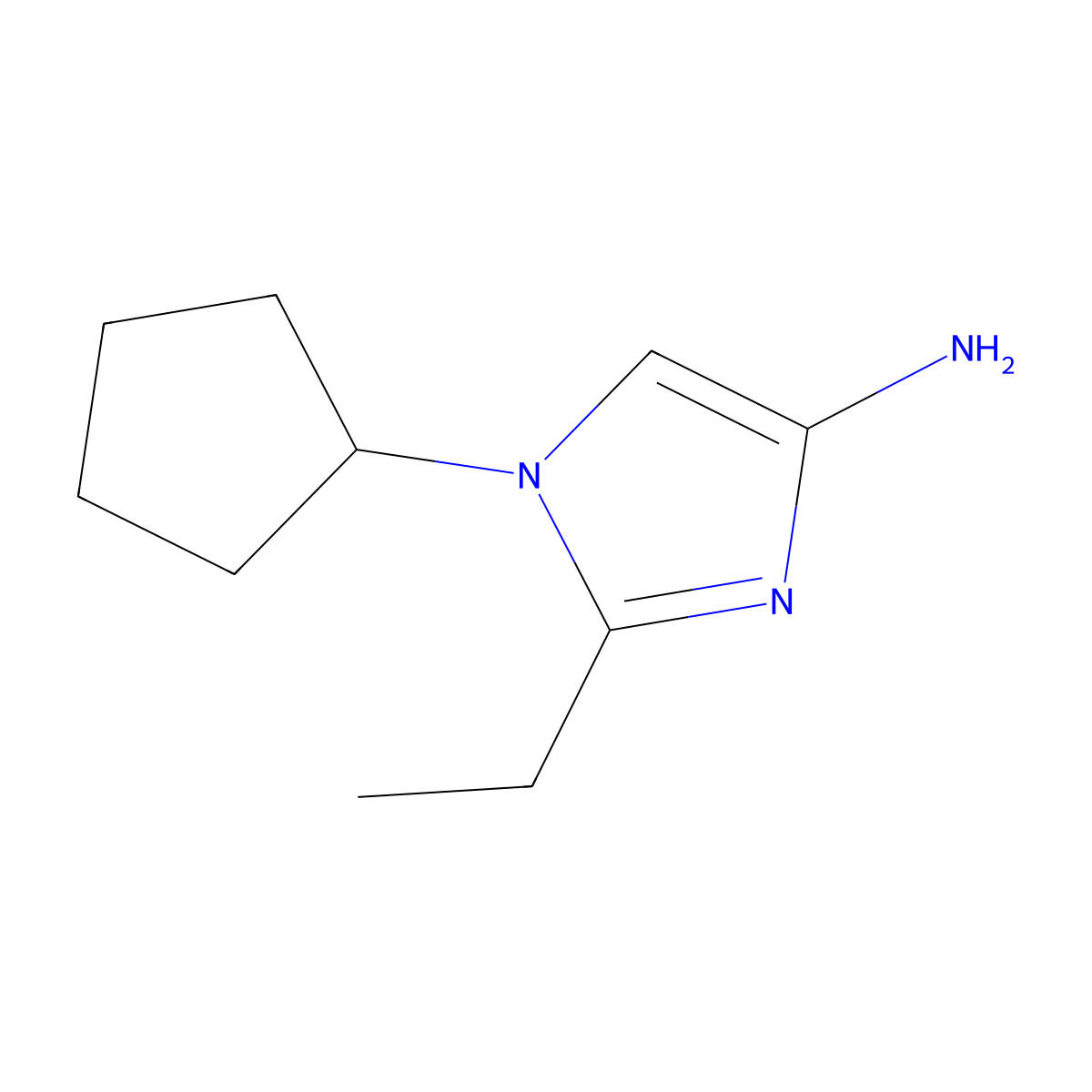1-Cyclopentyl-2-ethylimidazol-4-amine molecular structure, CAS 1622843-09-7