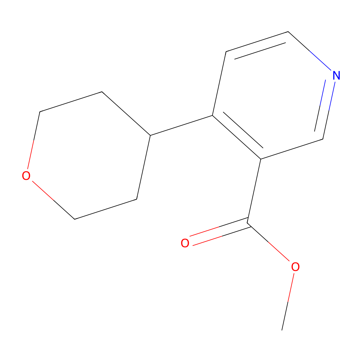 Methyl 4-(oxan-4-yl)pyridine-3-carboxylate molecular structure, CAS 1622843-10-0