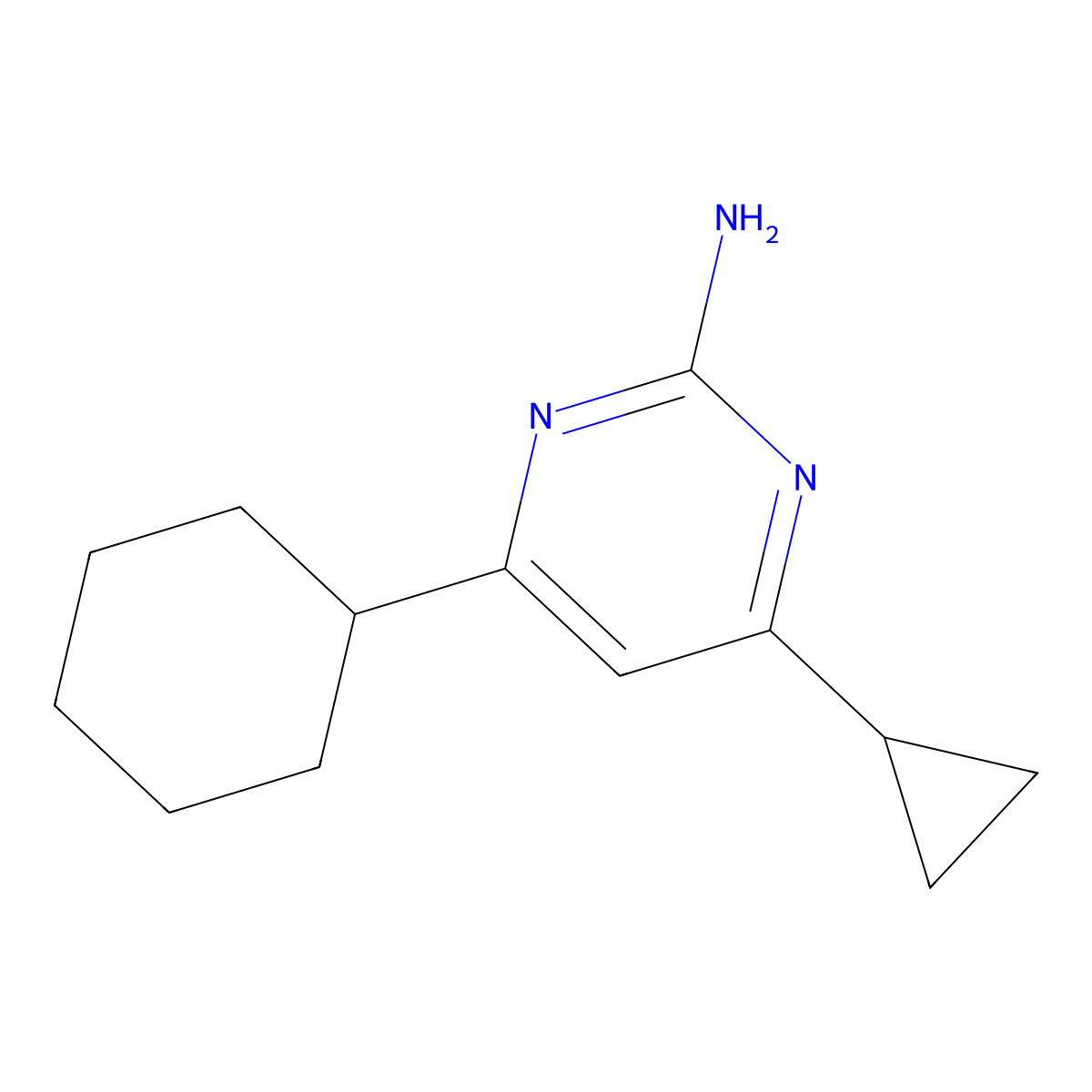 2-Amino-4-cyclohexyl-6-cyclopropylpyrimidine molecular structure, CAS 1622843-19-9