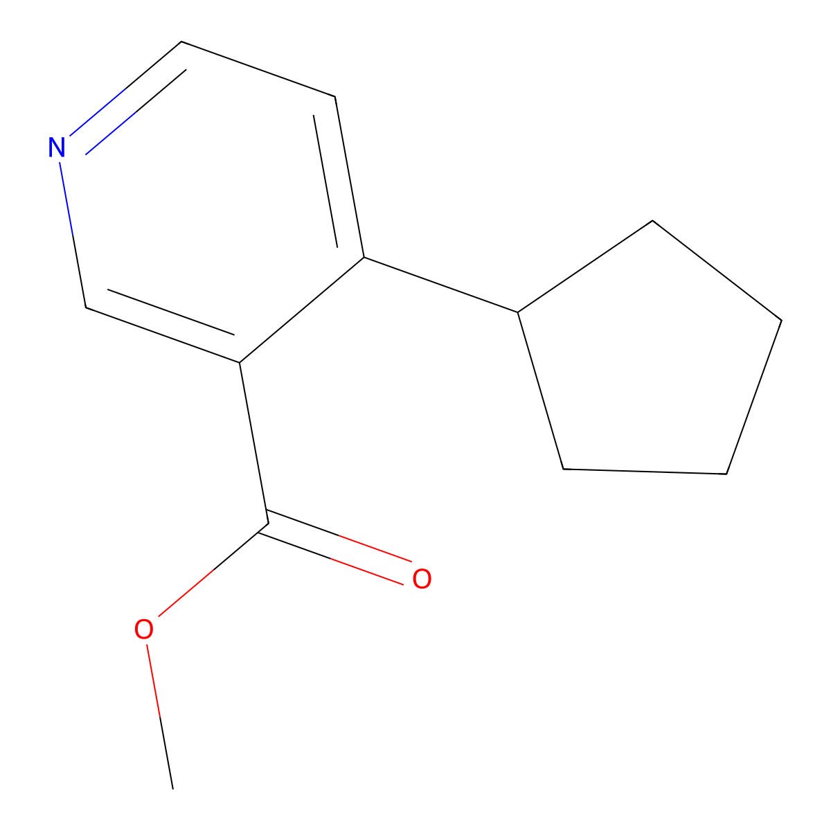 Methyl 4-cyclopentylpyridine-3-carboxylate molecular structure, CAS 1622843-21-3