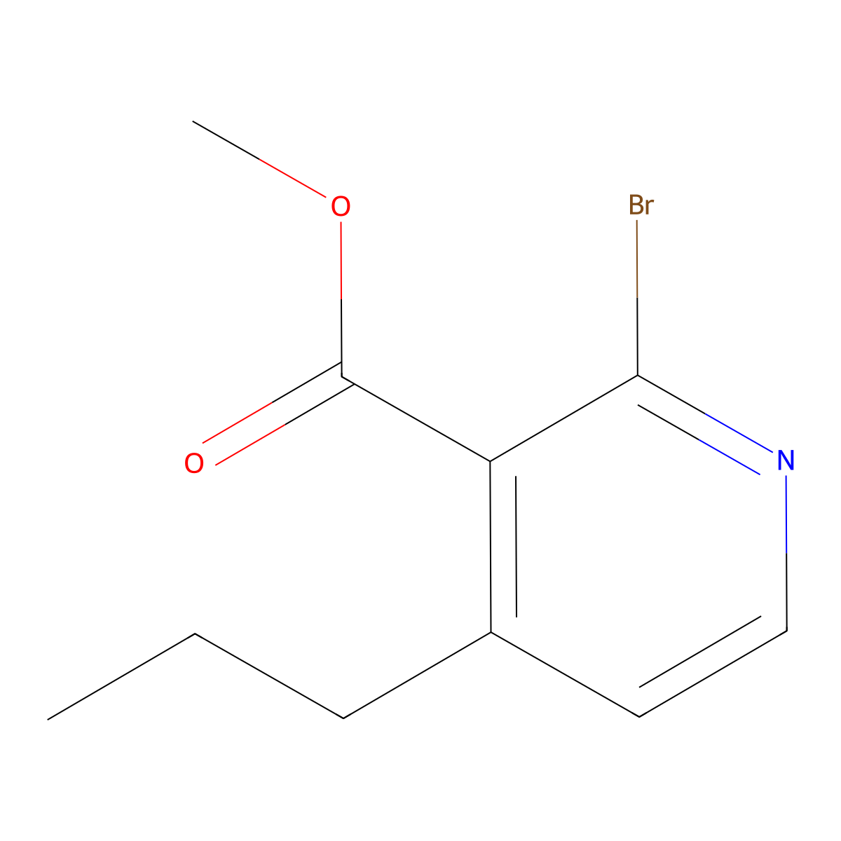 2-Bromo-3-methoxycarbonyl-4-(n-propyl)pyridine molecular structure, CAS 1622843-25-7