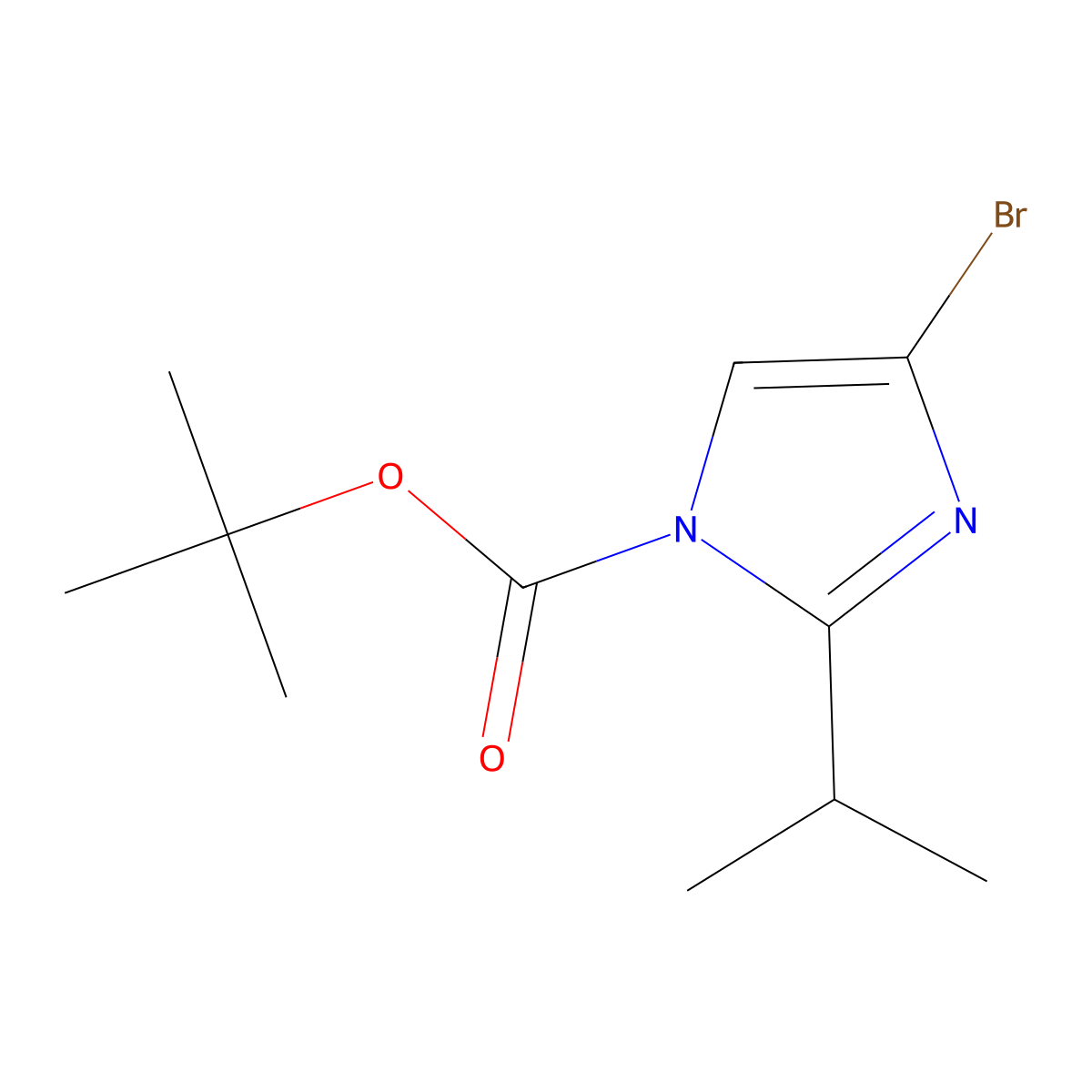 4-Bromo-1-Boc-2-(1-methylethyl)-1H-imidazole molecular structure, CAS 1622843-30-4