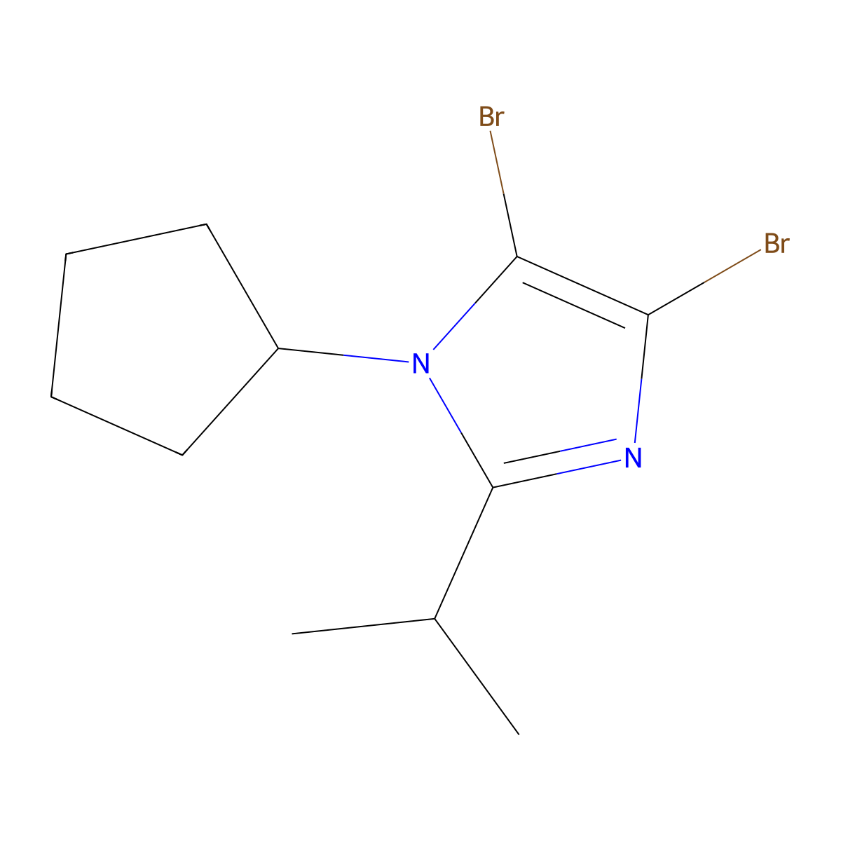 4,5-Dibromo-1-cyclopentyl-2-(iso-propyl)-1H-imidazole molecular structure, CAS 1622843-34-8