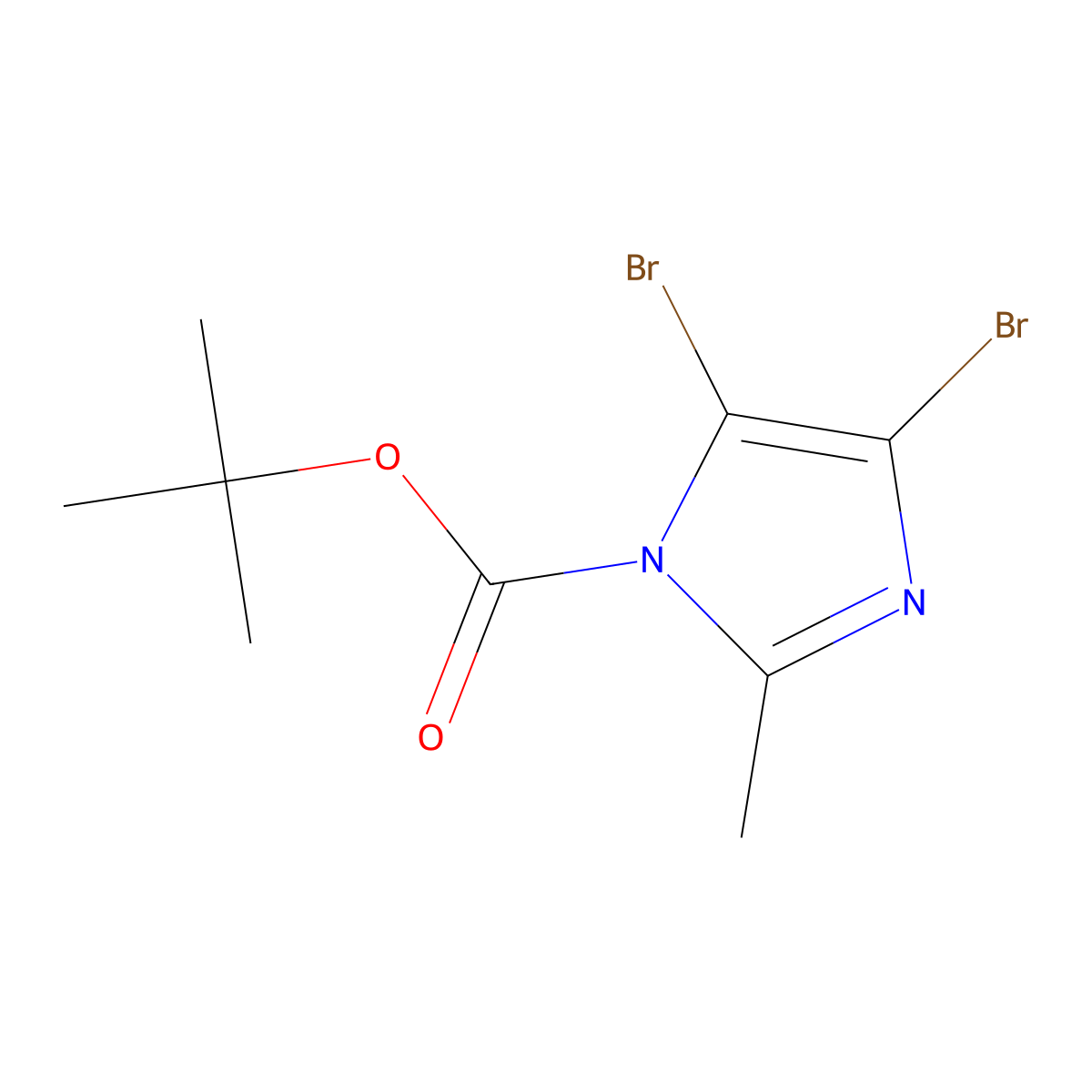 4,5-Dibromo-1-Boc-2-methyl-1H-imidazole molecular structure, CAS 1622843-35-9