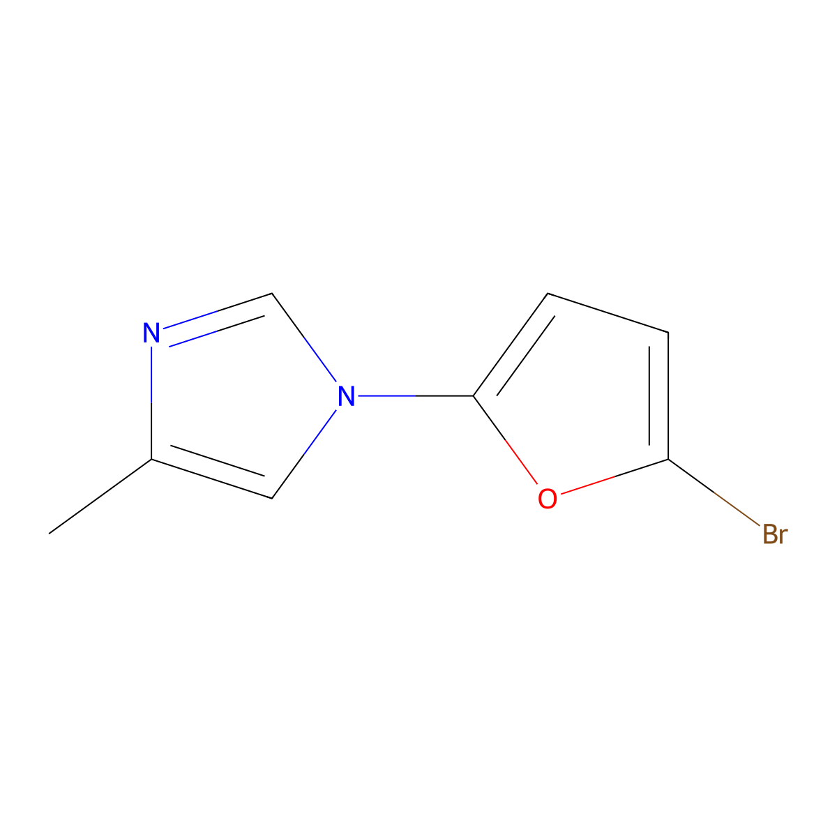 2-Bromo-5-(4-methylimidazol-1-yl)furan molecular structure, CAS 1622843-38-2