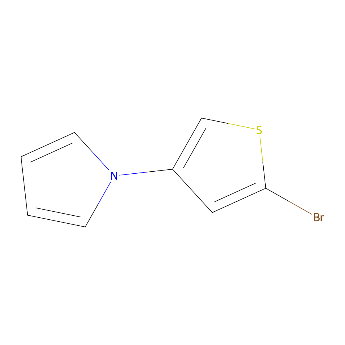 2-Bromo-4-(1H-pyrrol-1-yl)thiophene molecular structure, CAS 1622843-42-8