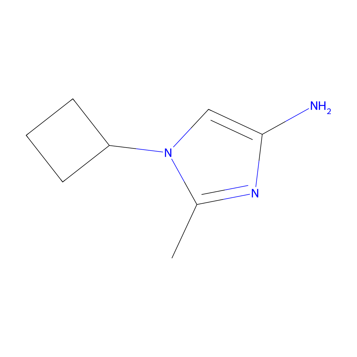 1-Cyclobutyl-2-methylimidazol-4-amine molecular structure, CAS 1622843-47-3