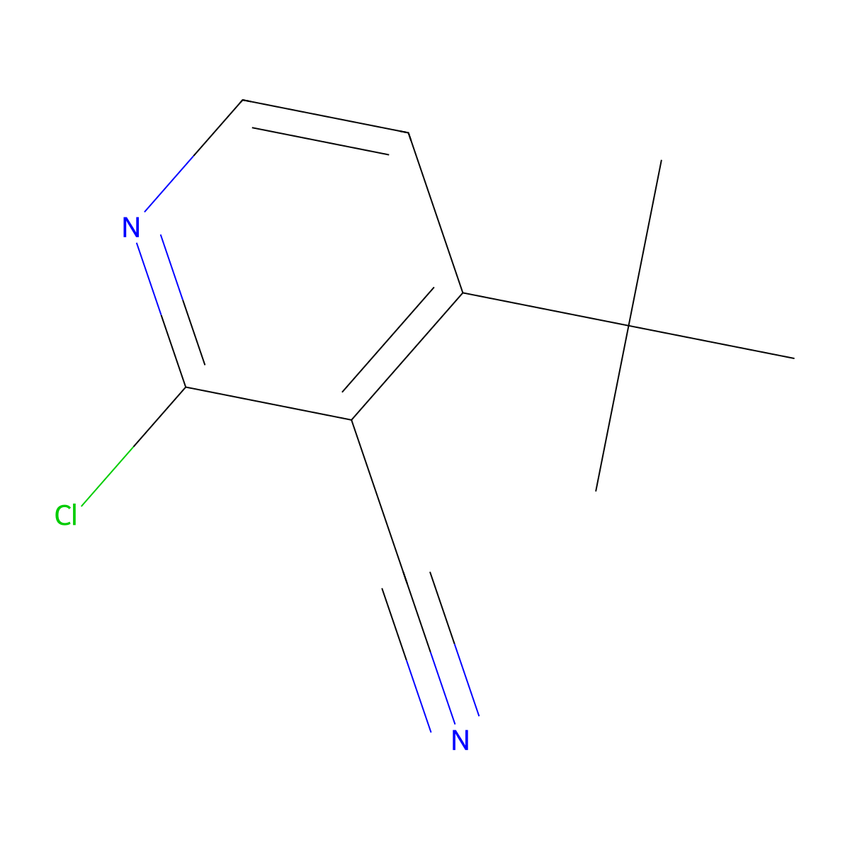 2-Chloro-3-cyano-4-(tert-butyl)pyridine molecular structure, CAS 1622843-49-5