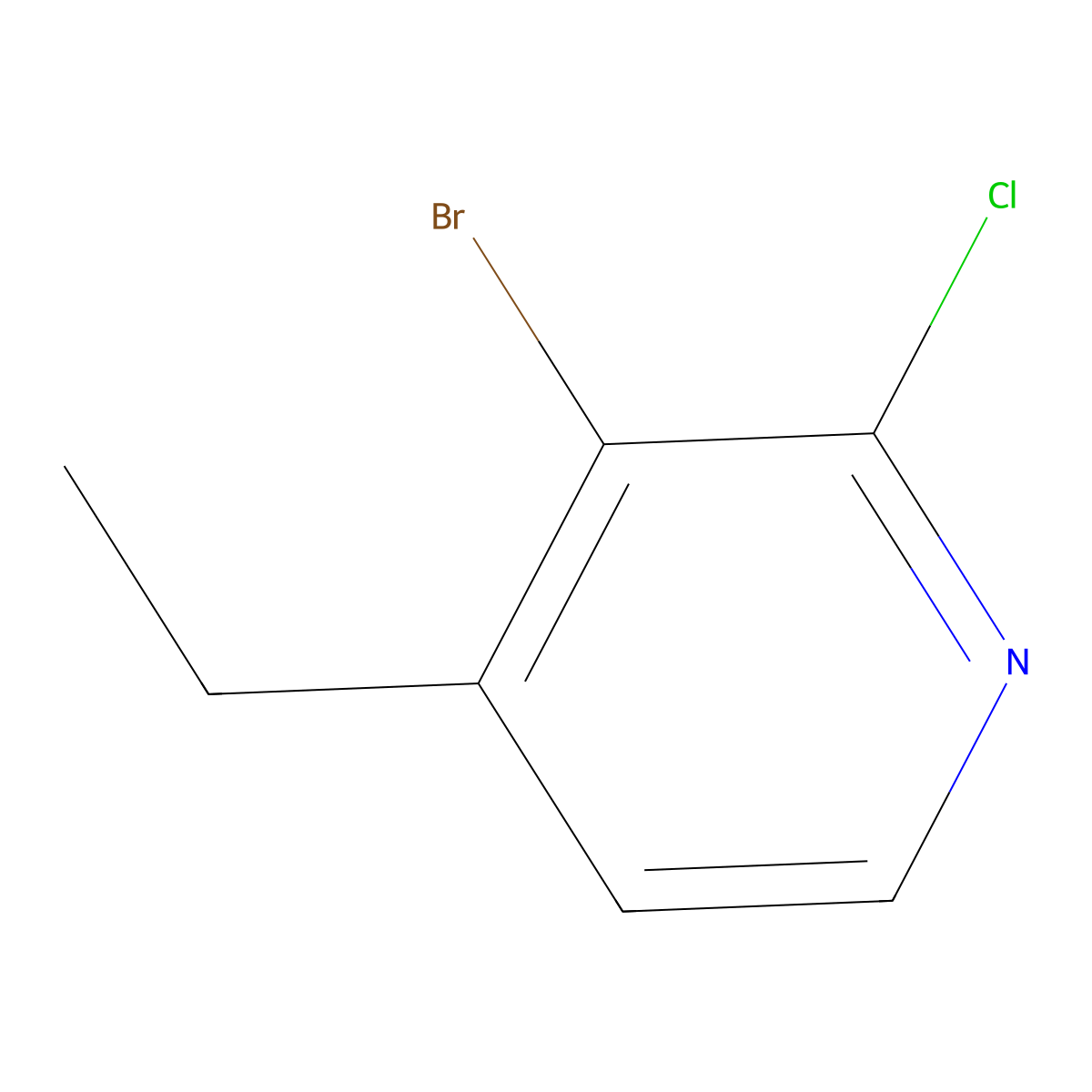 3-Bromo-2-chloro-4-ethylpyridine molecular structure, CAS 1622843-50-8