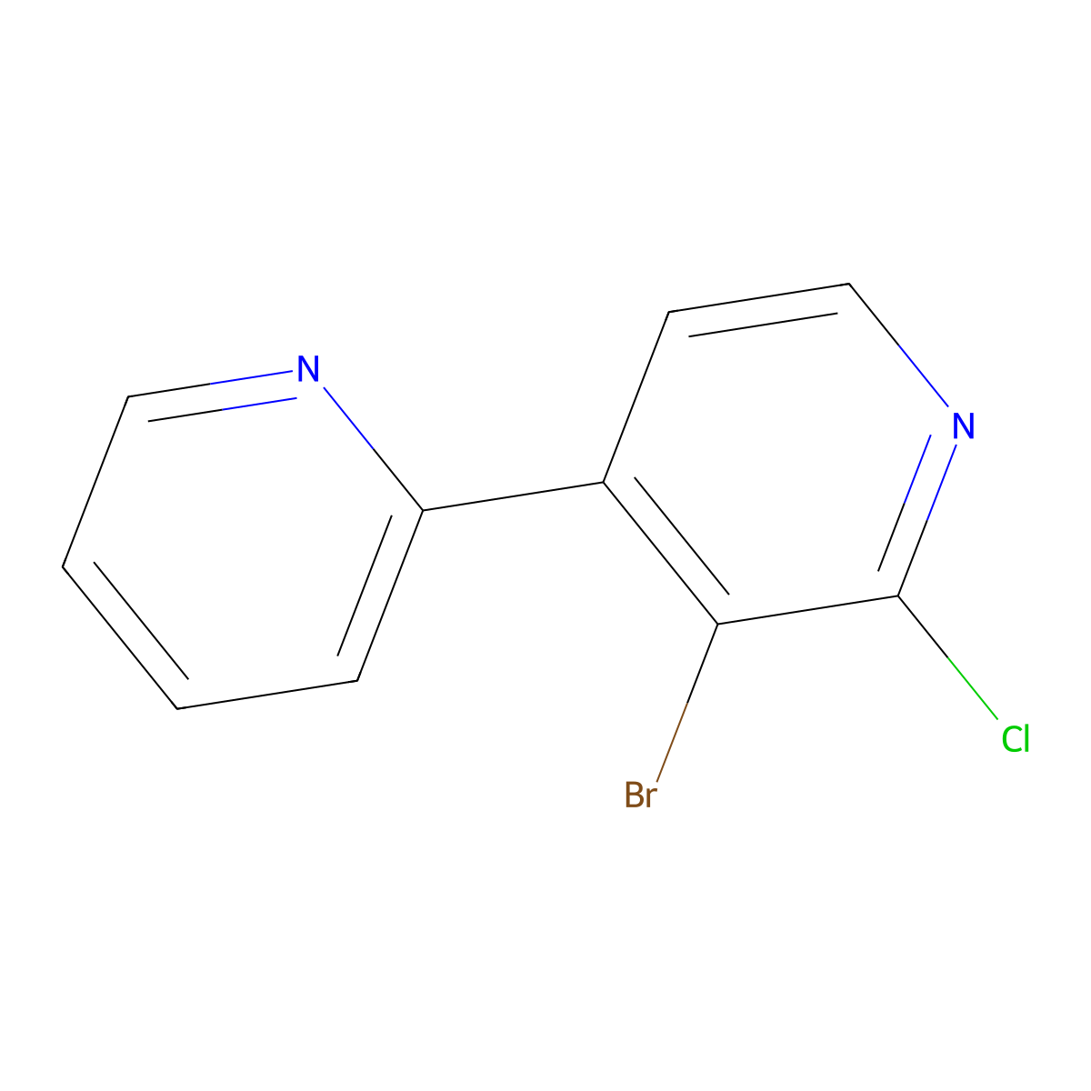 3-Bromo-4-(pyridin-2-yl)-2-chloropyridine molecular structure, CAS 1622843-51-9
