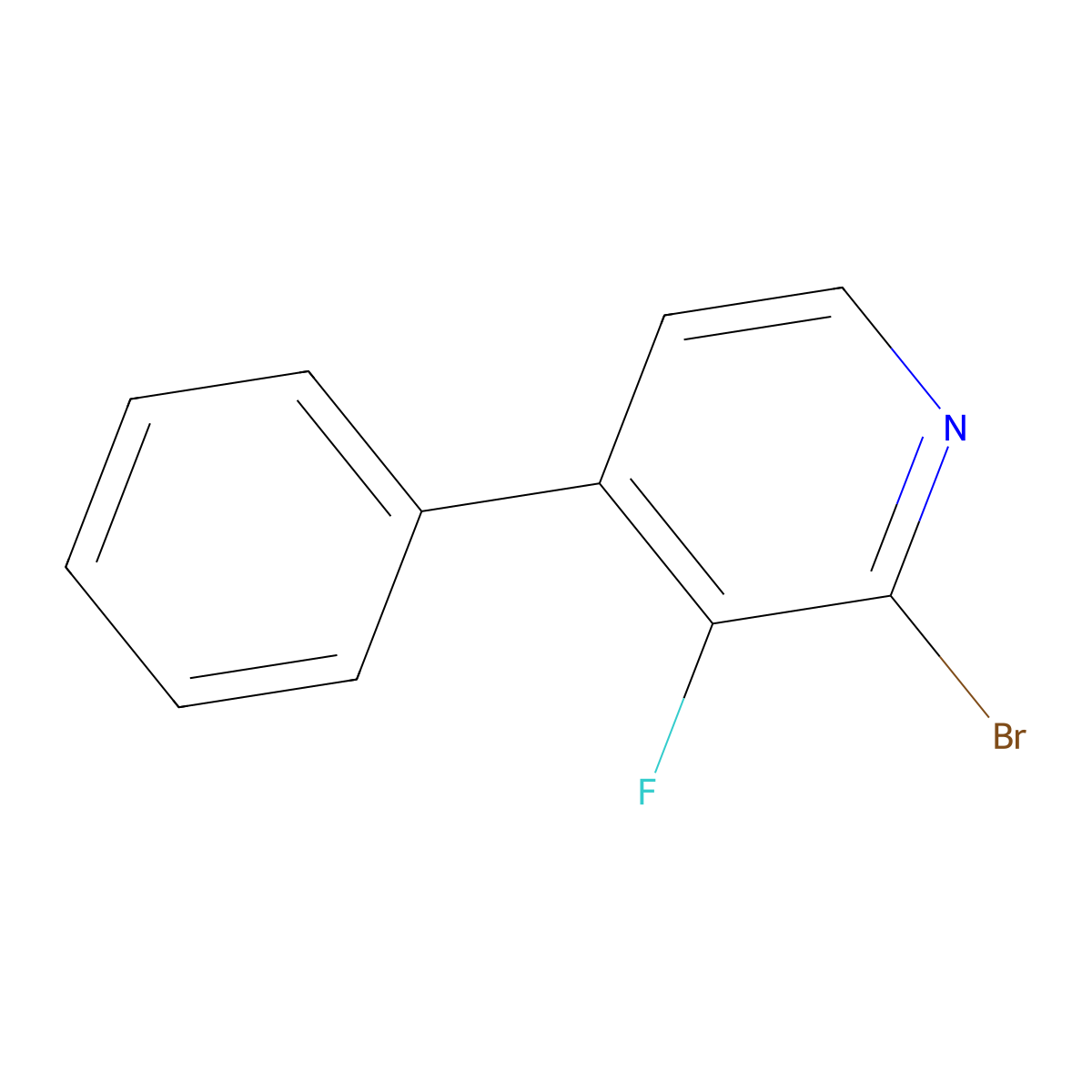 2-Bromo-3-fluoro-4-phenylpyridine molecular structure, CAS 1622843-52-0
