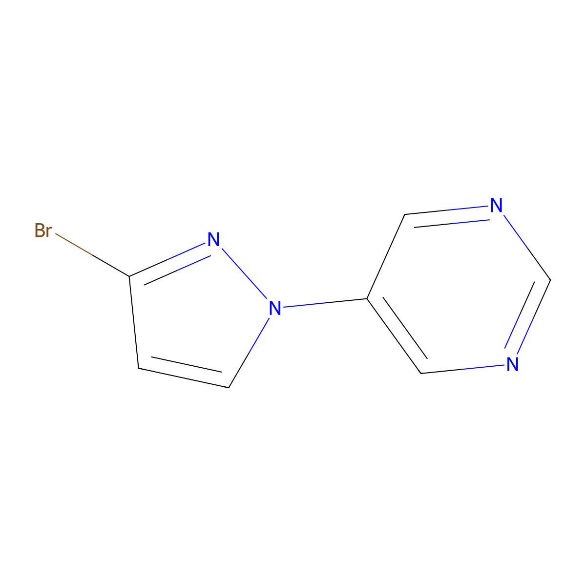 3-Bromo-1-(pyrimidin-5-YL)-1H-pyrazole molecular structure, CAS 1622843-56-4