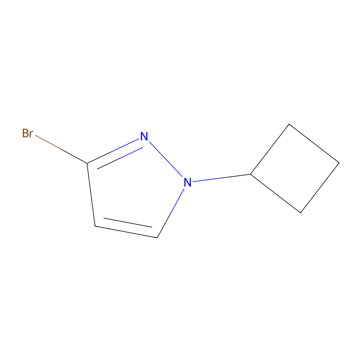 3-bromo-1-cyclobutyl-1H-pyrazole molecular structure, CAS 1622843-57-5