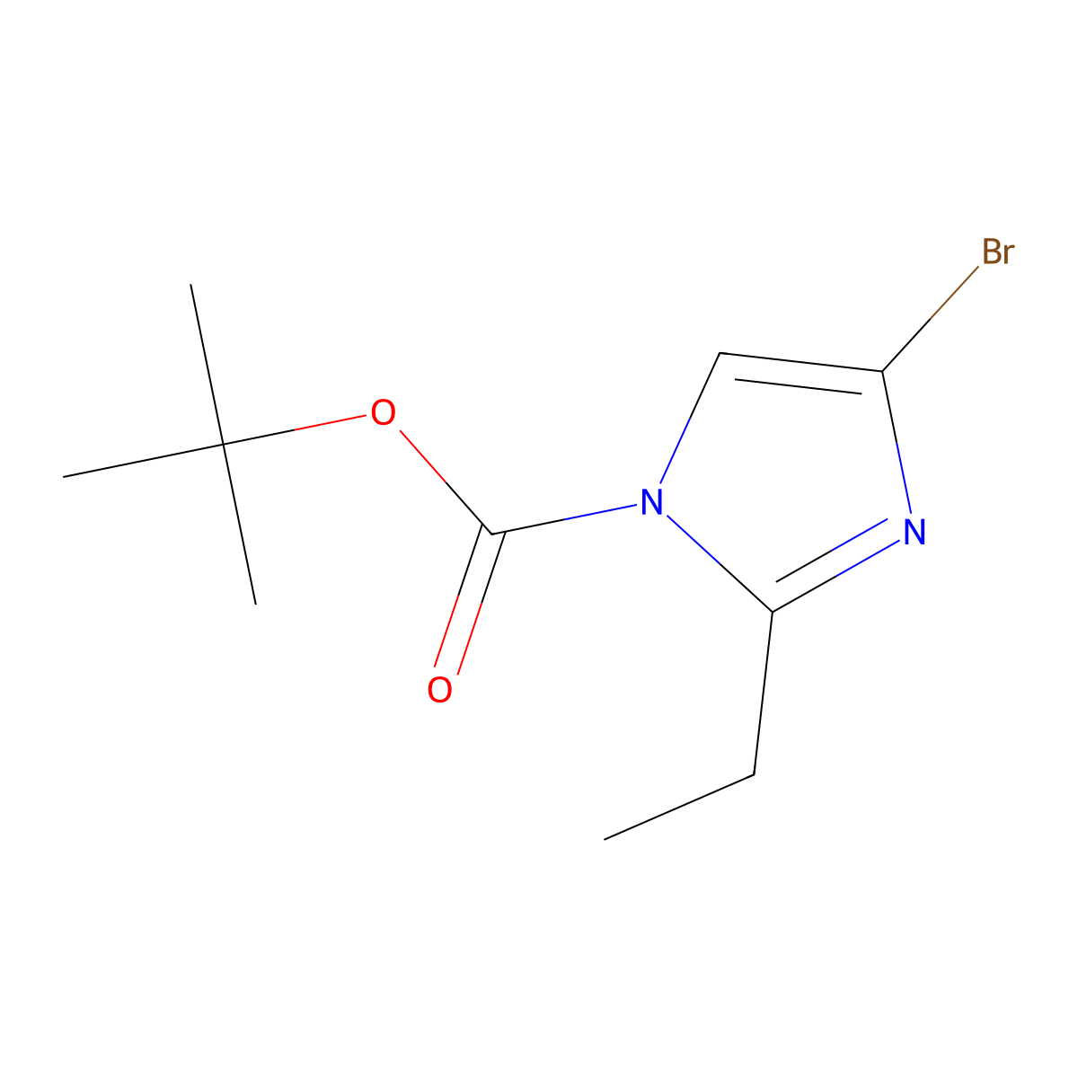 4-Bromo-1-Boc-2-ethyl-1H-imidazole molecular structure, CAS 1622843-58-6