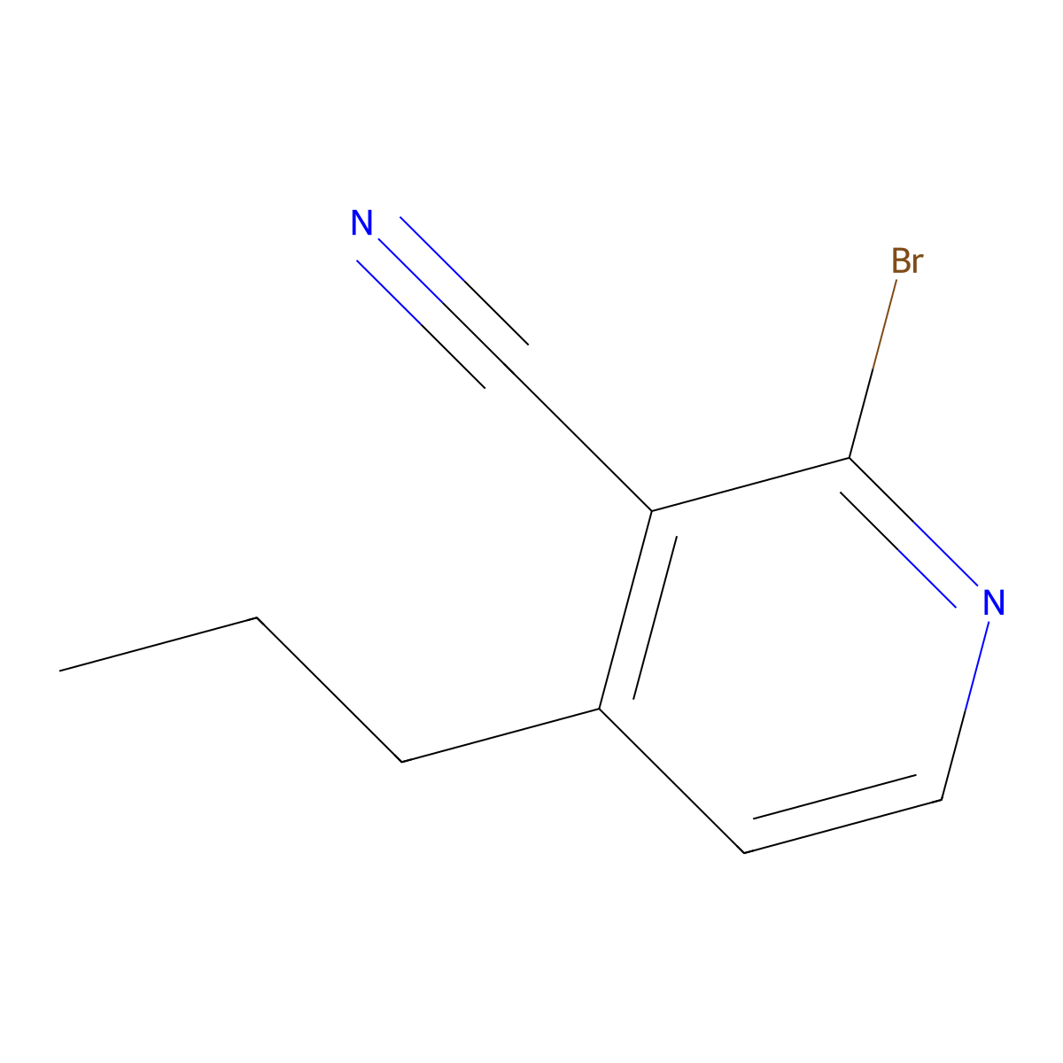 2-Bromo-3-cyano-4-(n-propyl)pyridine molecular structure, CAS 1622843-63-3