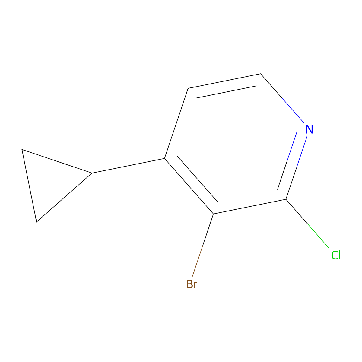 3-Bromo-4-cyclopropyl-2-chloropyridine molecular structure, CAS 1622843-64-4
