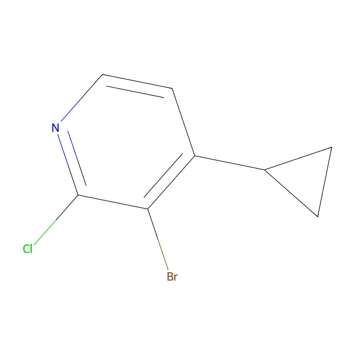3-Bromo-4-cyclopropyl-2-chloropyridine molecular structure, CAS 1622843-64-4