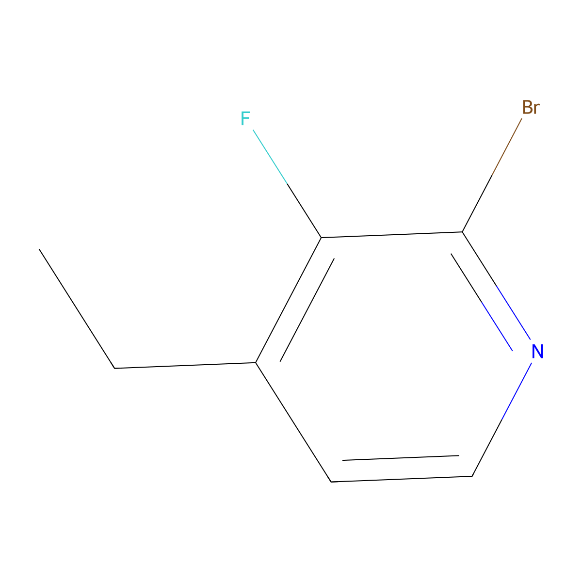 2-Bromo-3-fluoro-4-ethylpyridine molecular structure, CAS 1622843-65-5