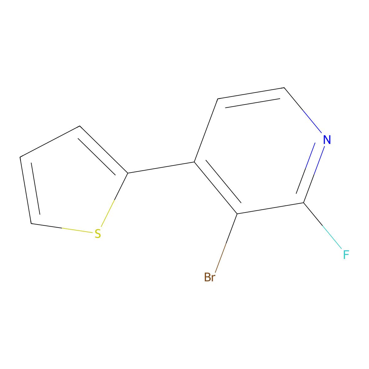 2-Fluoro-3-bromo-4-(2-thienyl)pyridine molecular structure, CAS 1622843-67-7