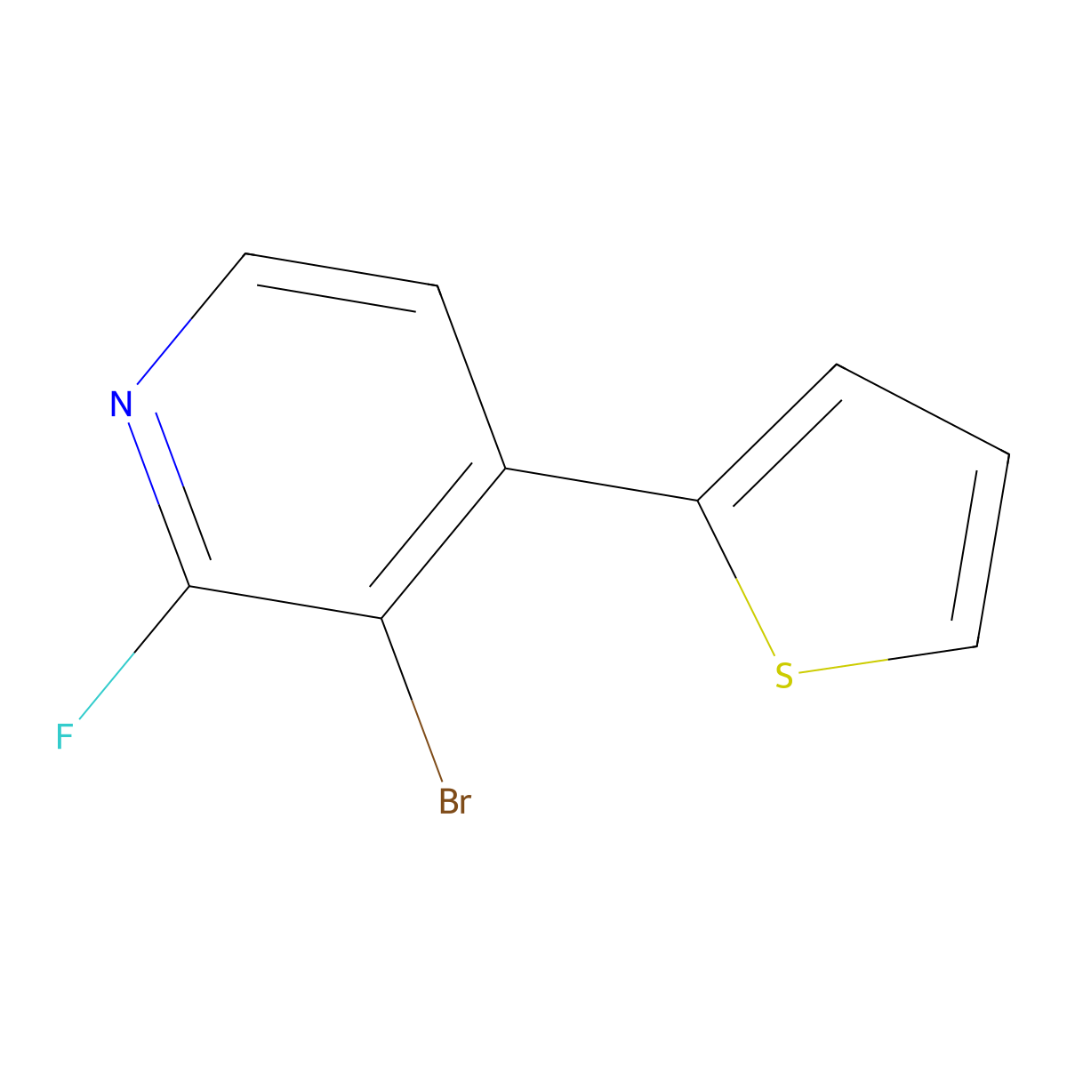 2-Fluoro-3-bromo-4-(2-thienyl)pyridine molecular structure, CAS 1622843-67-7