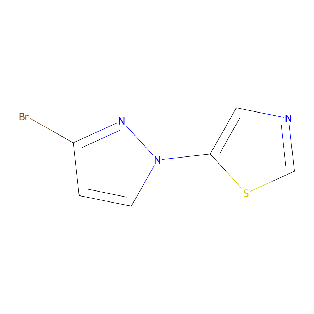 3-Bromo-1-(thiazol-5-YL)-1H-pyrazole molecular structure, CAS 1622843-70-2