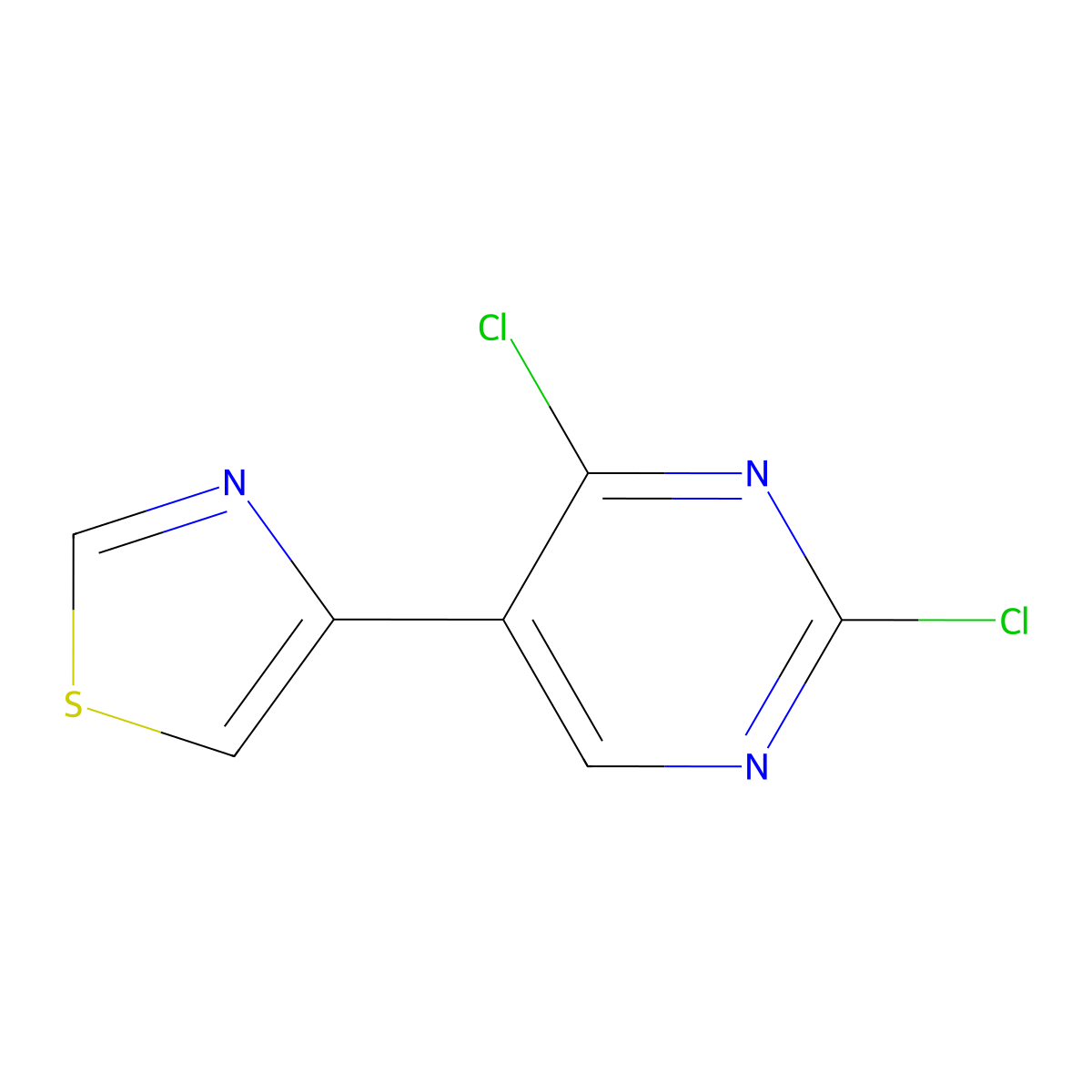 2,4-Dichloro-5-(thiazol-4-yl)pyrimidine molecular structure, CAS 1622843-76-8