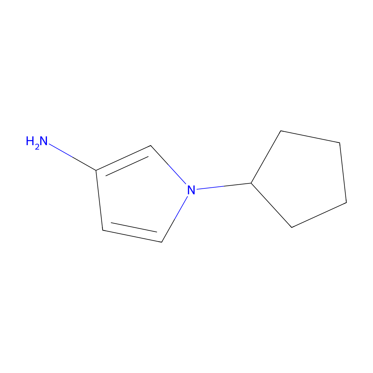 1-(Cyclopentyl)-1H-pyrrol-3-amine molecular structure, CAS 1622843-78-0