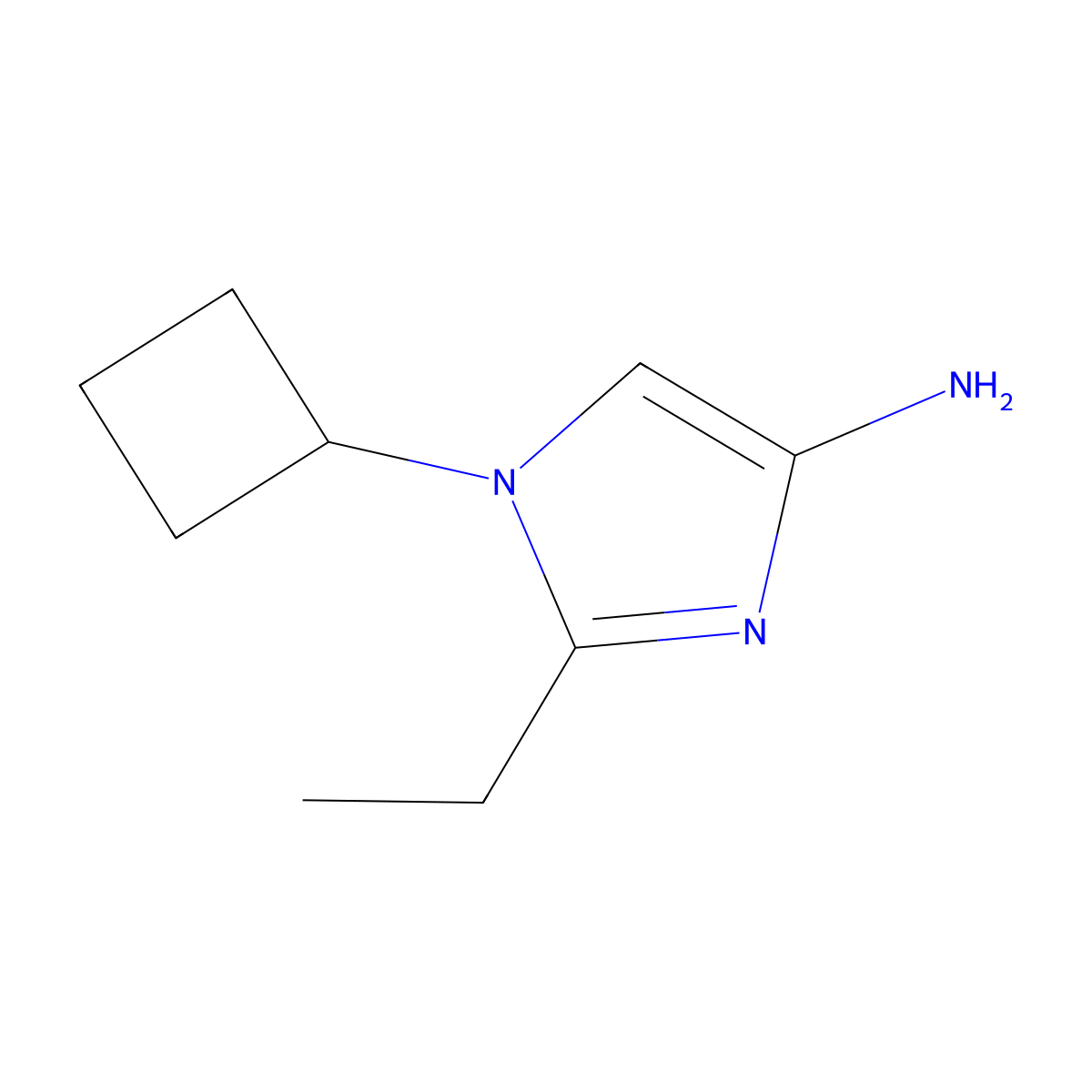 1-Cyclobutyl-2-ethylimidazol-4-amine molecular structure, CAS 1622843-81-5
