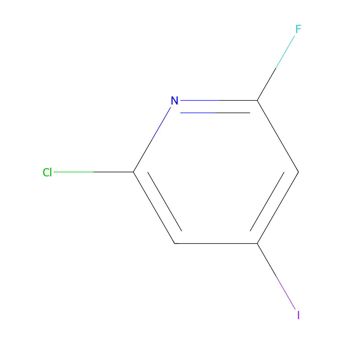 2-Chloro-6-fluoro-4-iodopyridine molecular structure, CAS 1622843-82-6