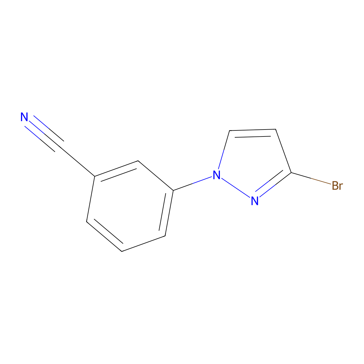3-Bromo-1-(3-cyanophenyl)pyrazole molecular structure, CAS 1622843-85-9