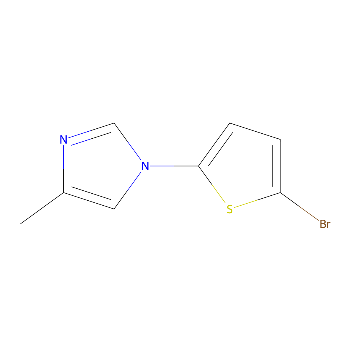 2-Bromo-5-(4-methylimidazol-1-yl)thiophene molecular structure, CAS 1622843-90-6