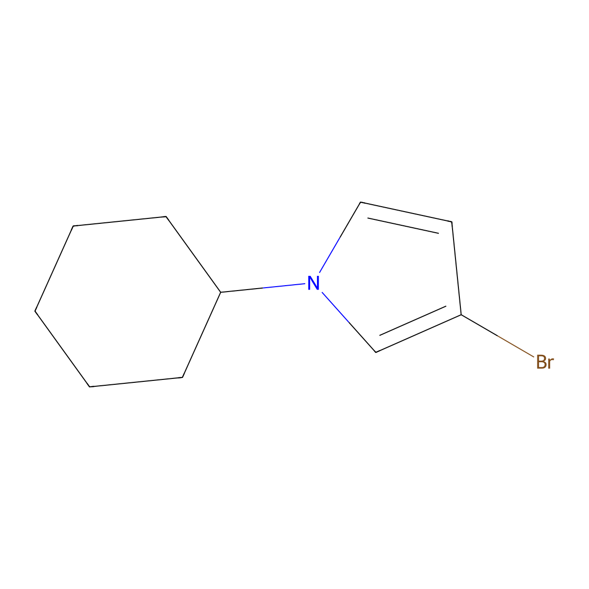 3-Bromo-1-(cyclohexyl)-1H-pyrrole molecular structure, CAS 1622843-92-8