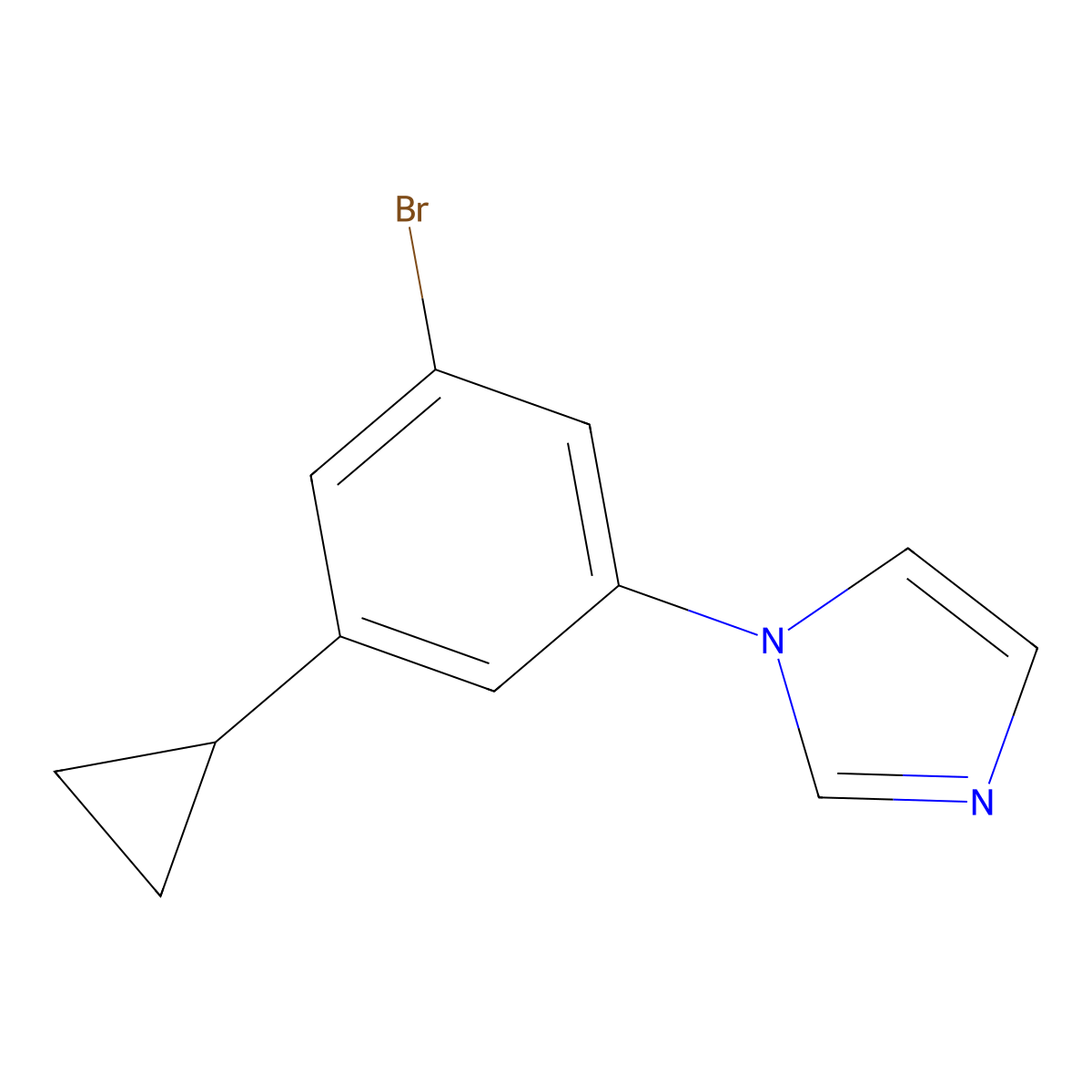 3-Cyclopropyl-5-(imidazol-1-yl)bromobenzene molecular structure, CAS 1622843-97-3