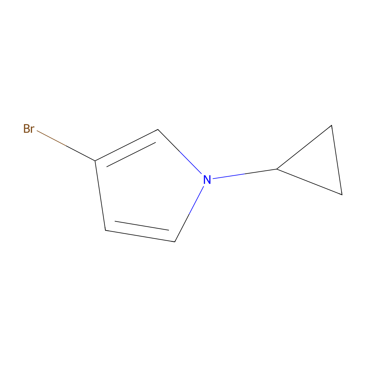 3-Bromo-1-cyclopropyl-1H-pyrrole molecular structure, CAS 1622844-00-1