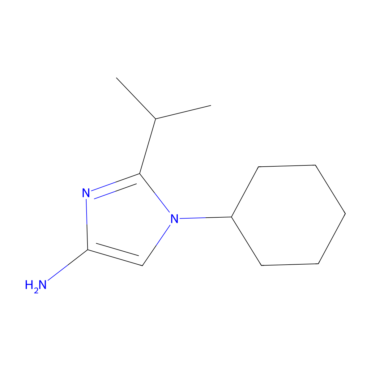 1-Cyclohexyl-2-(1-methylethyl)-1H-imidazol-4-amine molecular structure, CAS 1622844-02-3