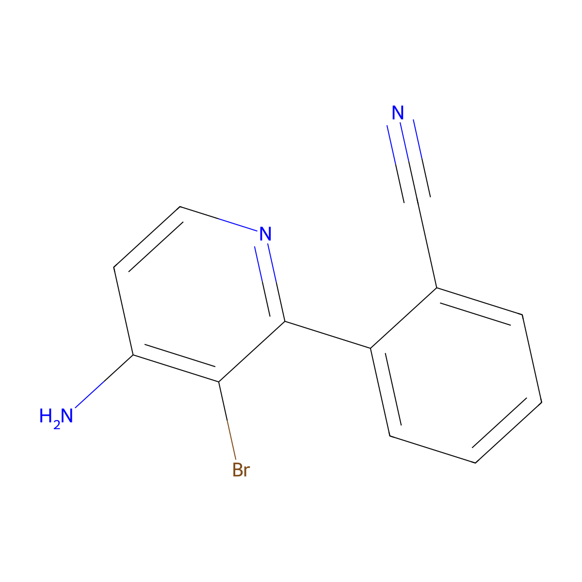 4-Amino-3-bromo-2-(2-cyanophenyl)pyridine molecular structure, CAS 1622844-08-9