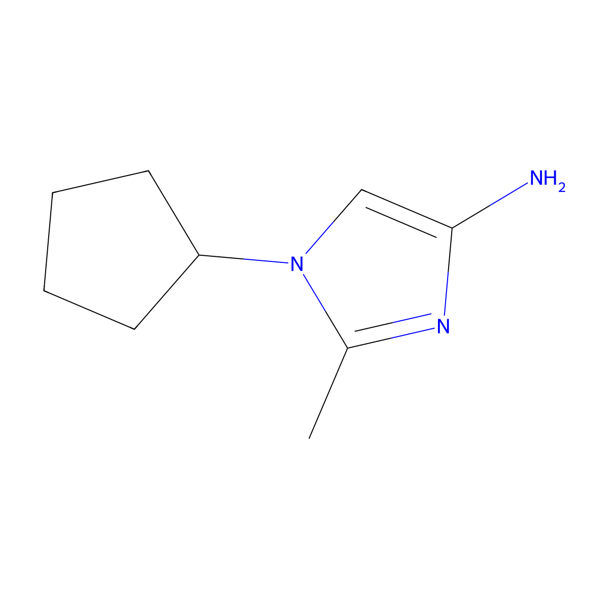 1-Cyclopentyl-2-methylimidazol-4-amine molecular structure, CAS 1622844-11-4