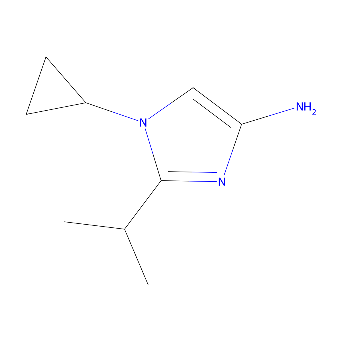 1-Cyclopropyl-2-(1-methylethyl)-1H-imidazol-4-amine molecular structure, CAS 1622844-12-5