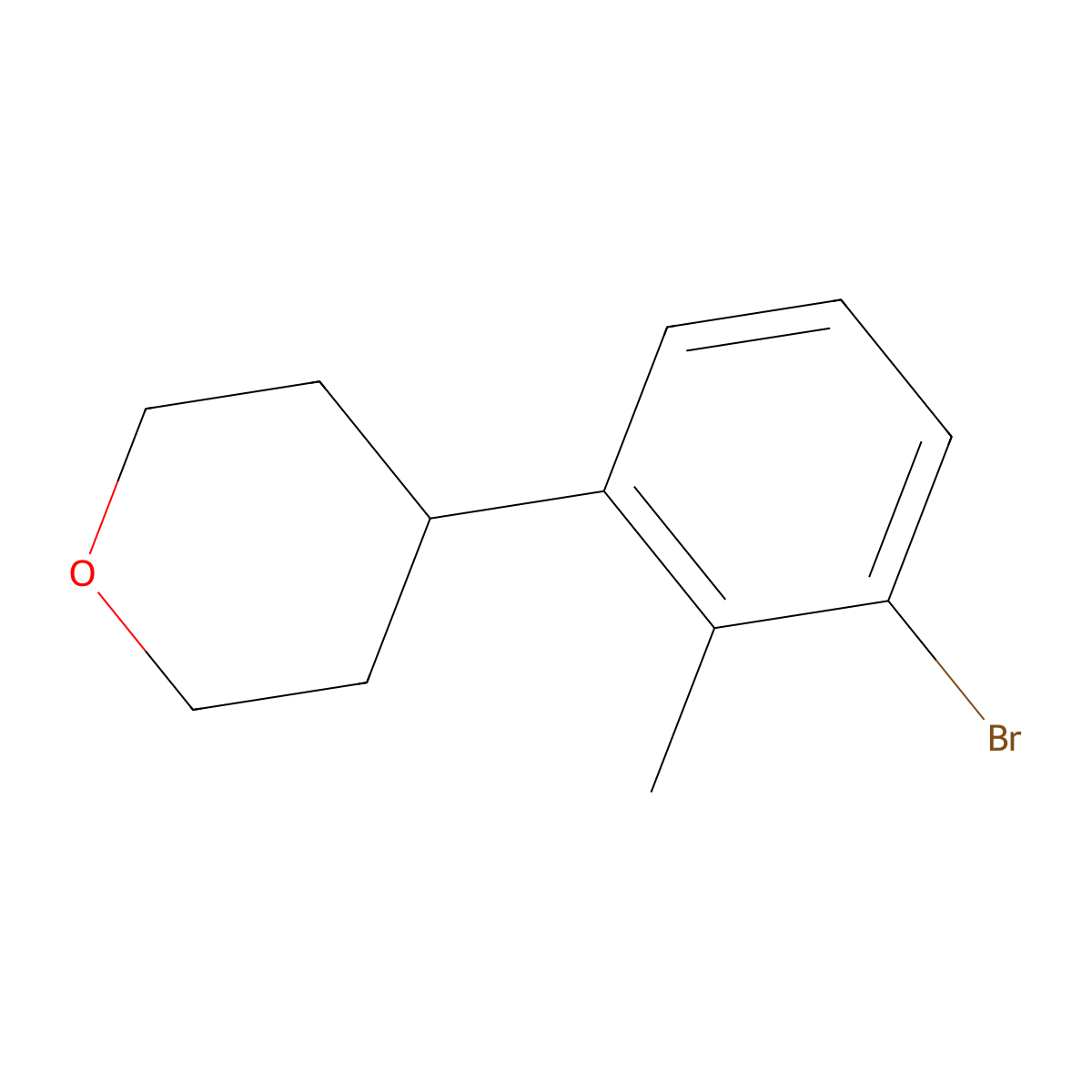 2-Methyl-3-(oxan-4-yl)bromobenzene molecular structure, CAS 1622844-24-9