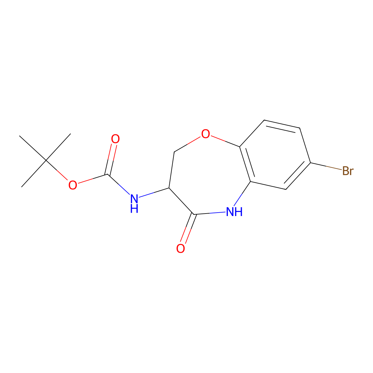 (S)-tert-Butyl (7-bromo-4-oxo-2,3,4,5-tetrahydrobenzo[b][1,4]oxazepin-3-yl)carbamate molecular structure, CAS 1622852-84-9