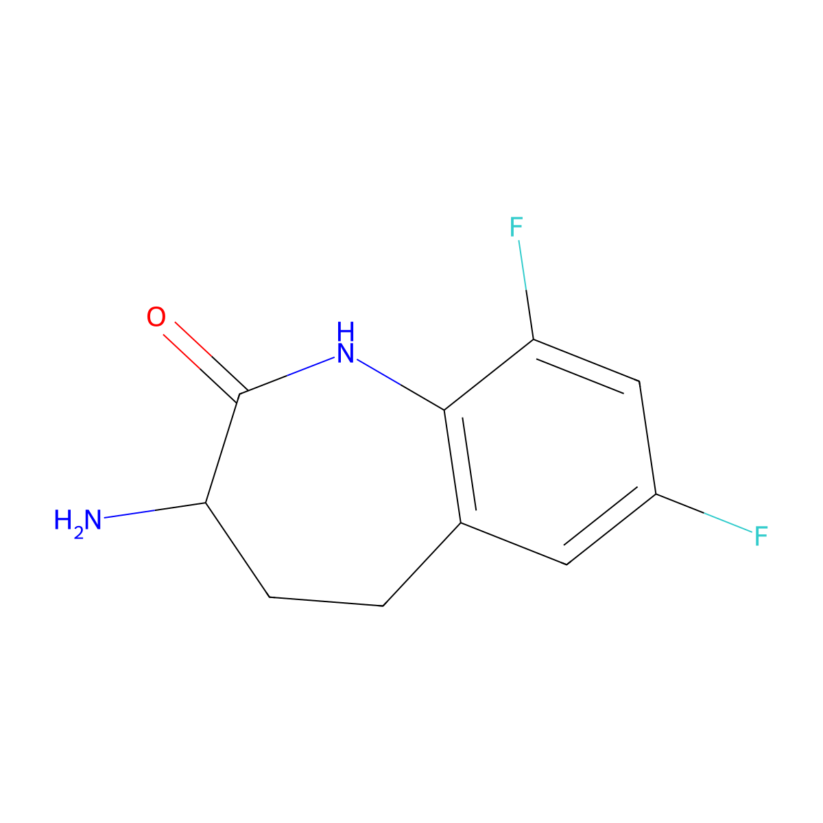 (3S)-3-amino-7,9-difluoro-1,3,4,5-tetrahydro-1-benzazepin-2-one molecular structure, CAS 1622853-62-6