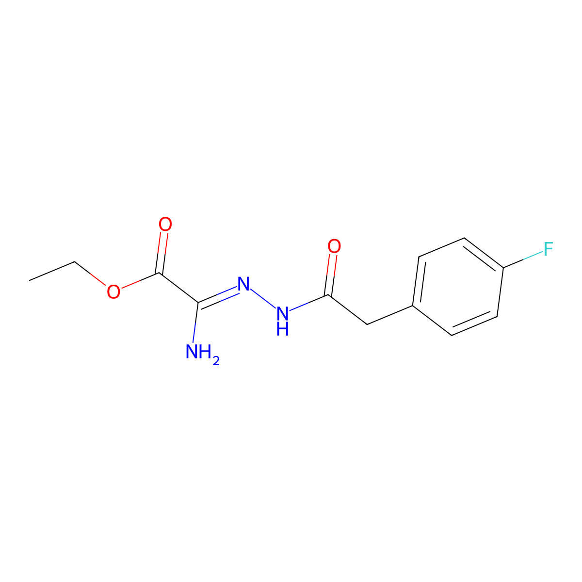 ethyl (2Z)-amino{[(4-fluorophenyl)acetyl]hydrazono}acetate molecular structure, CAS 1622854-69-6