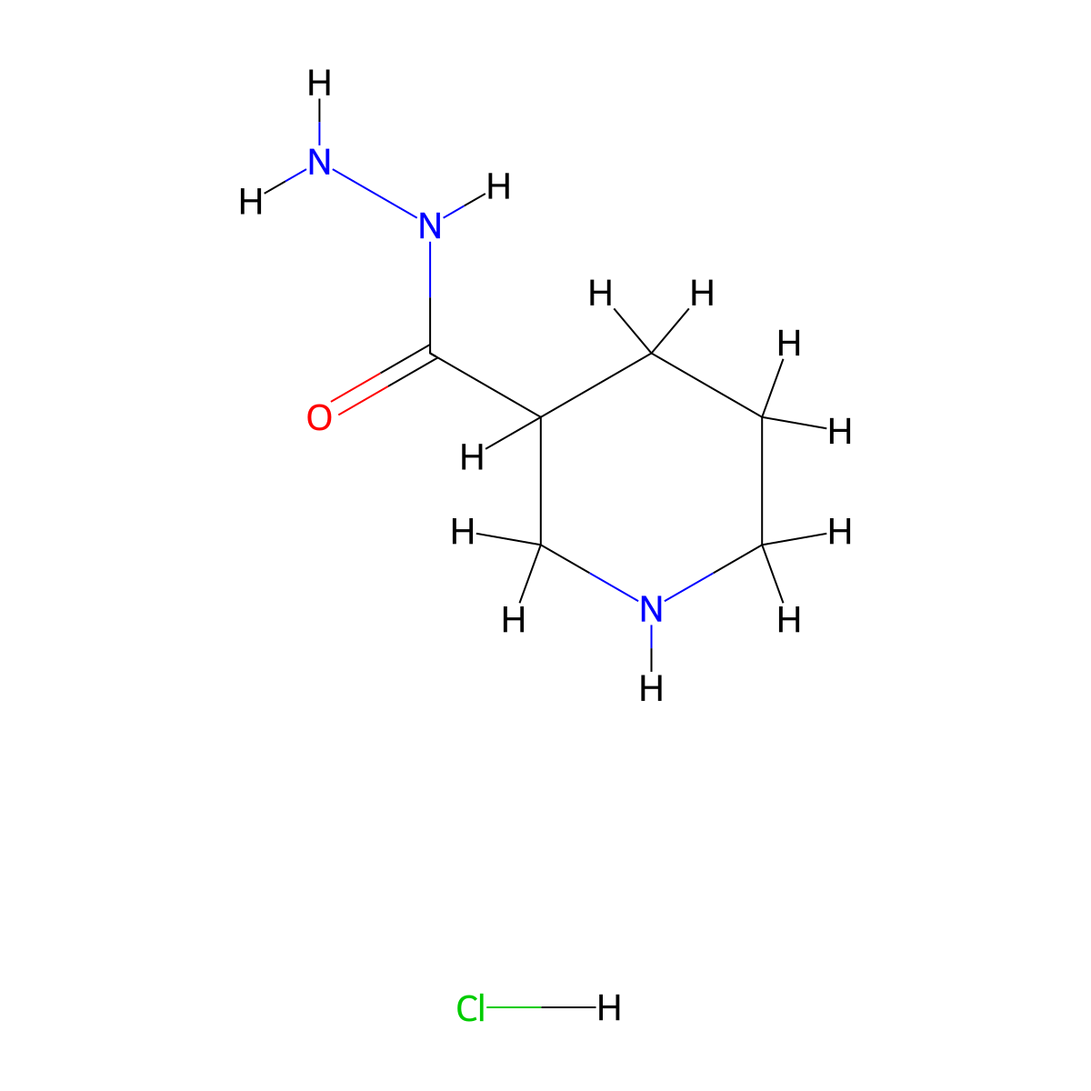 Piperidine-3-carbohydrazide hydrochloride molecular structure, CAS 1622856-04-5