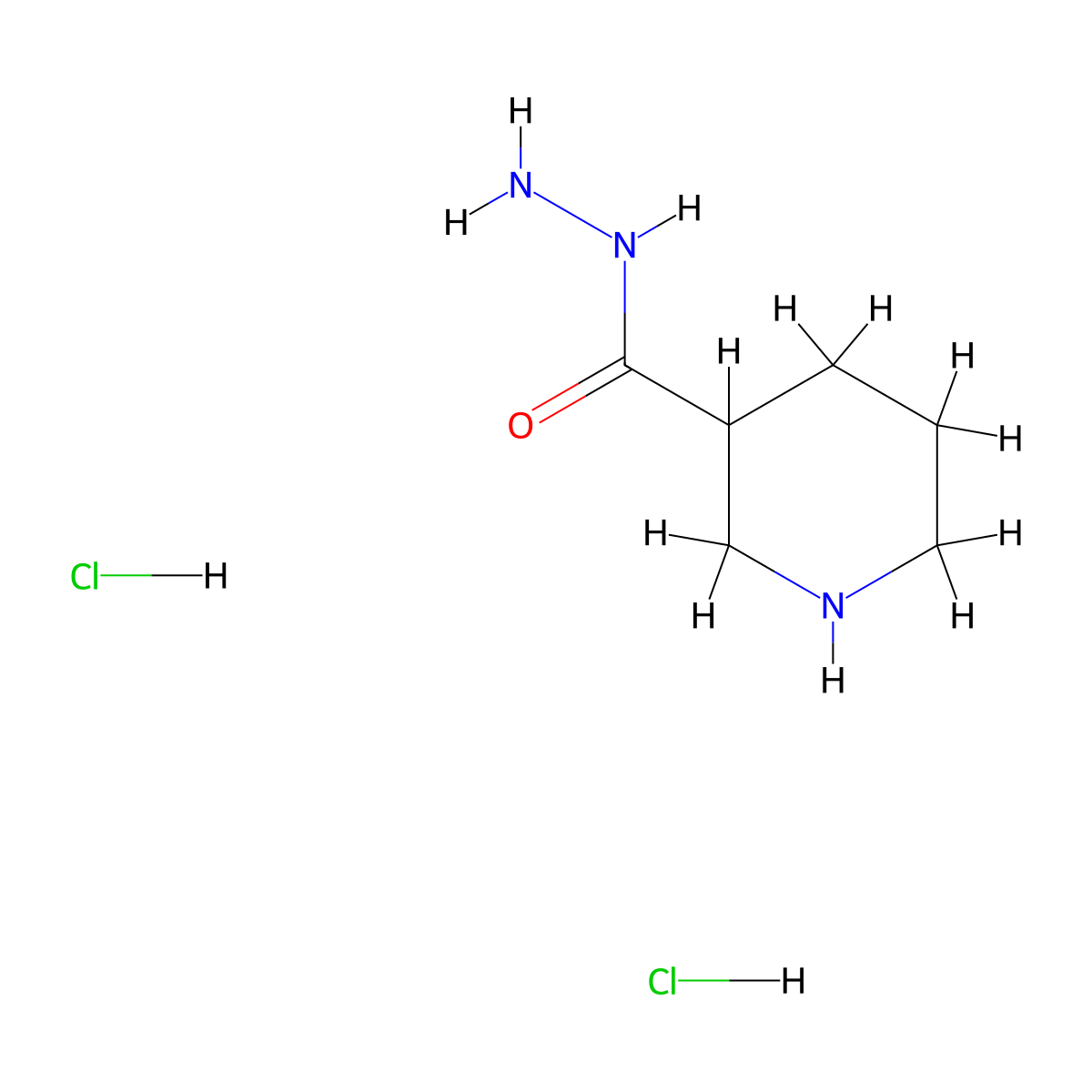 Piperidine-3-carbohydrazide dihydrochloride molecular structure, CAS 1622856-05-6